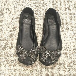 Tory Burch Leather Ballet Azalea Flats